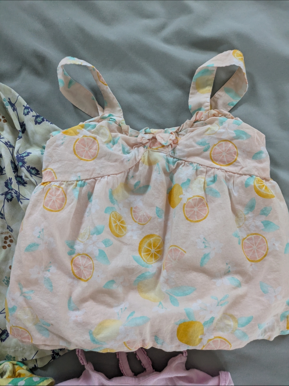 Janie and Jack Pink Lemon Print Tank Top